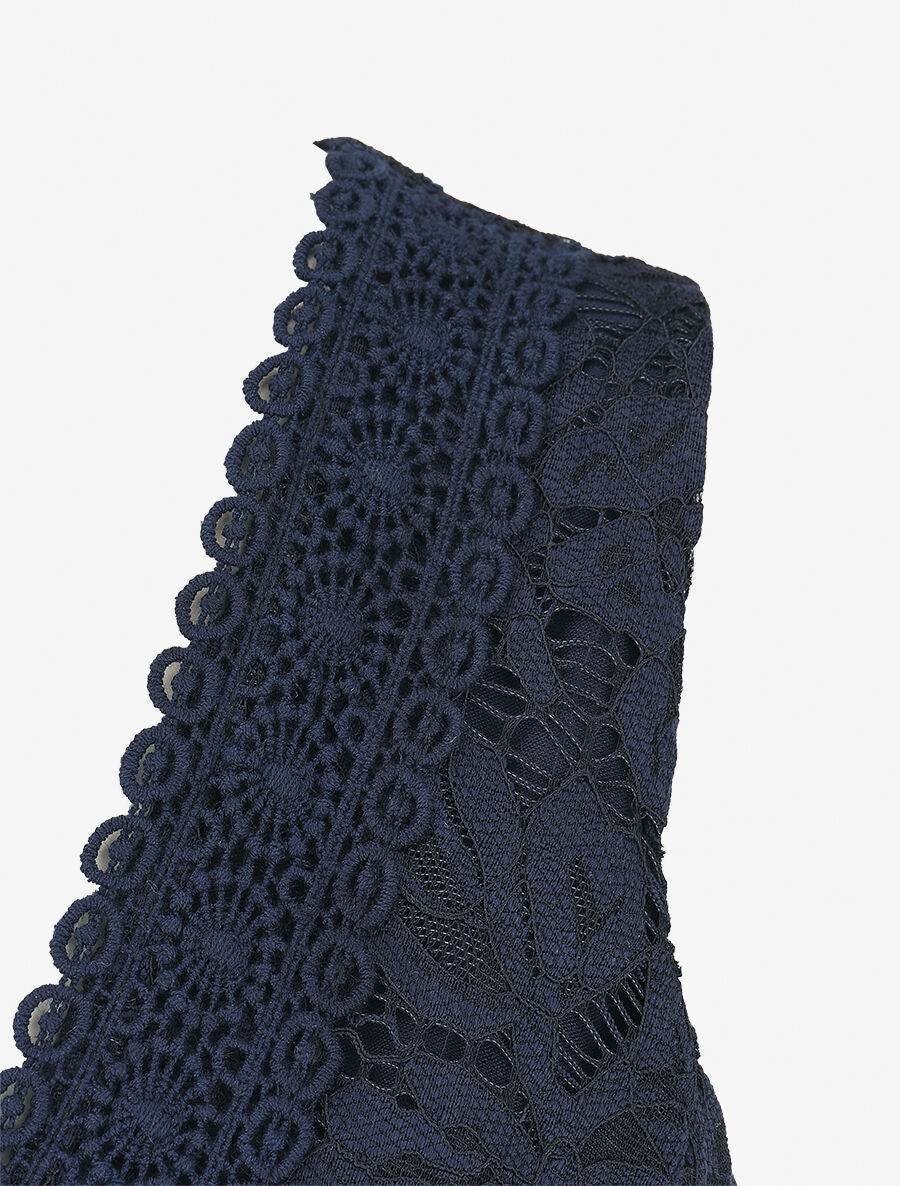 Top ajusté sans manches en dentelle - Marine - 3