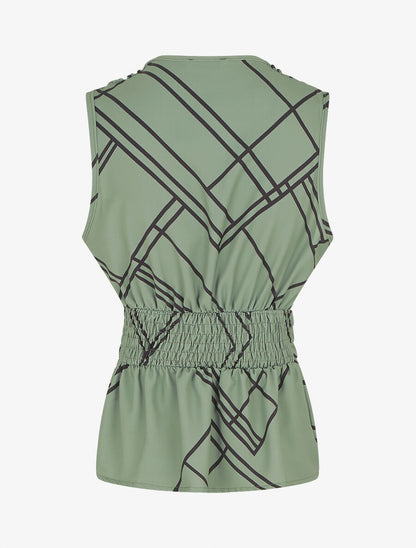 Top sans manches imprimé graphique - Kaki - 2