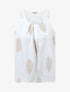 Top imprimé graphique et bretelles en crochet - Blanc - 1