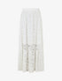 Jupe longue unie en dentelle - Blanc - 1