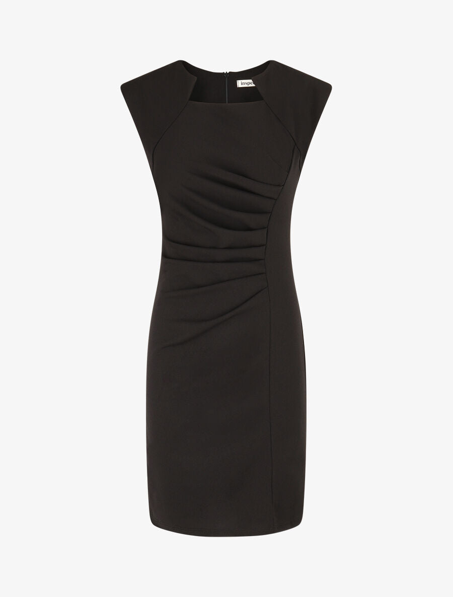 Robe moulante col à découpe stylisée - Noir - 1