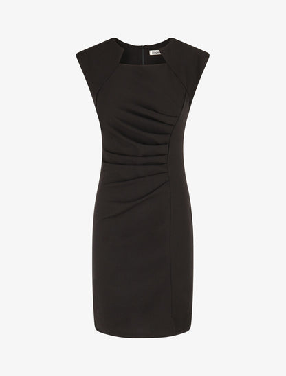Robe moulante col à découpe stylisée - Noir - 1