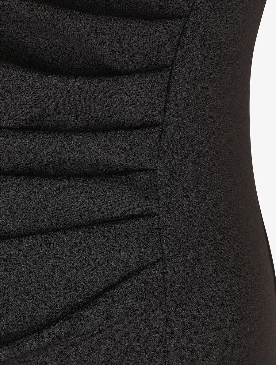 Robe moulante col à découpe stylisée - Noir - 3