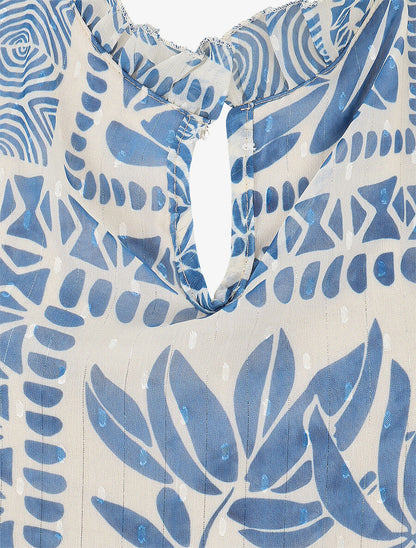 Top sans manches irisé imprimé graphique - Bleu clair - 3