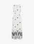 Robe longue sans manches à fleurs style arabesque - Écru - 4