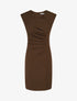 Robe moulante col à découpe stylisée - Marron - 1