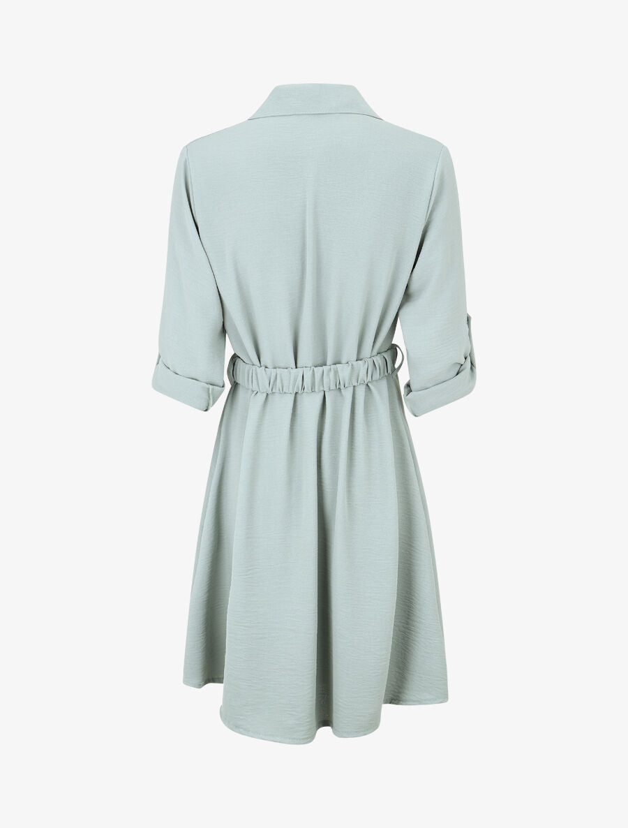 Robe chemise courte coupe droite - Bleu ciel - 2