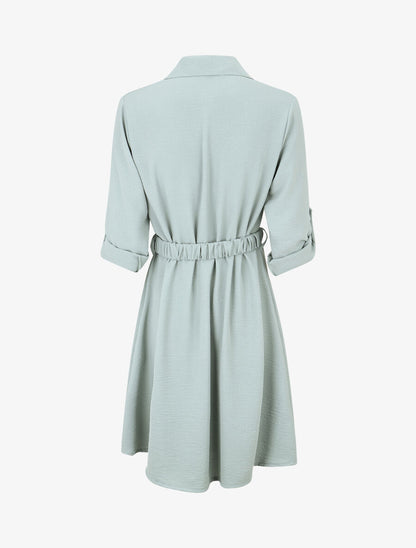 Robe chemise courte coupe droite - Bleu ciel - 2