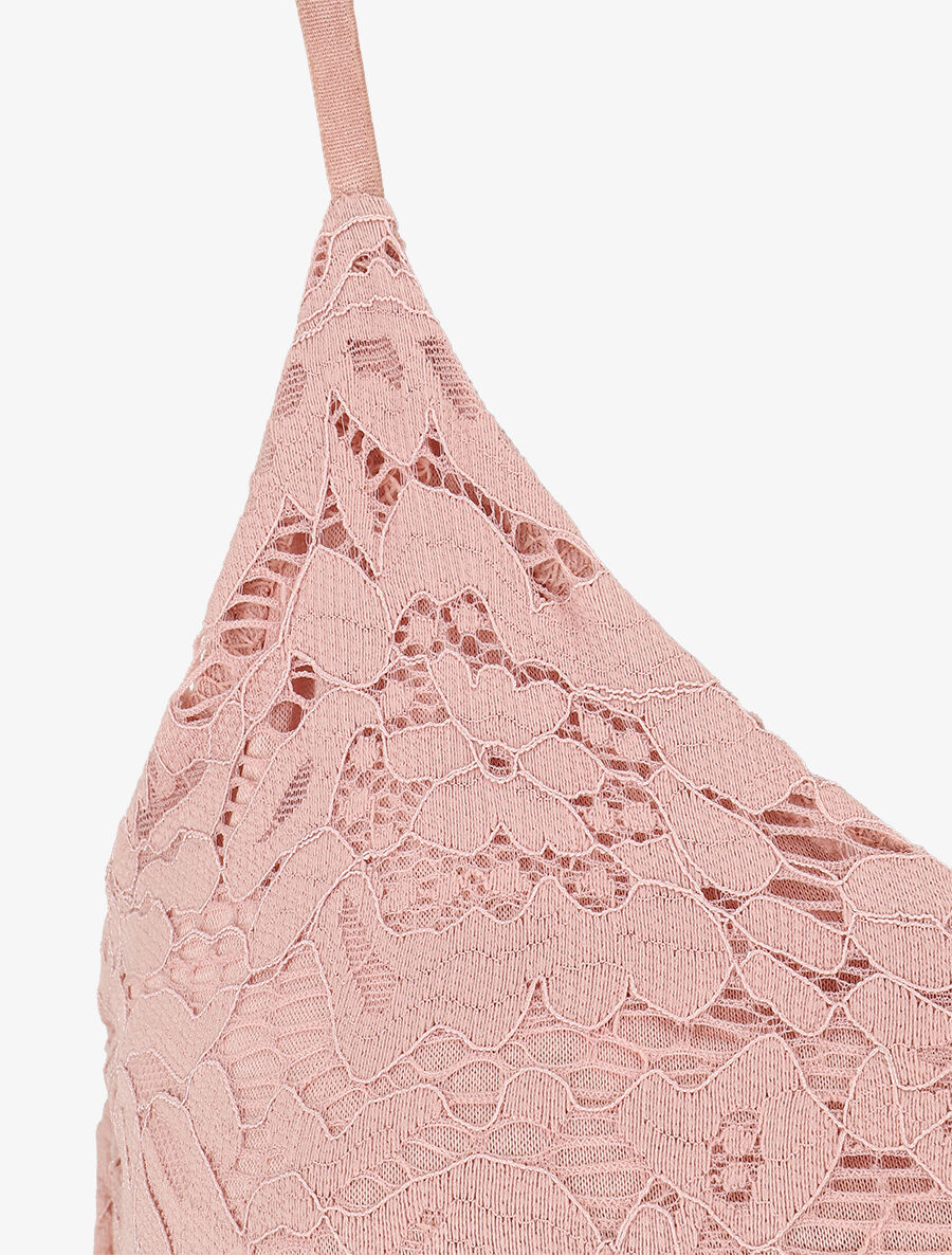 Caraco droit en dentelle - Rose - 3