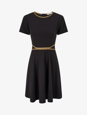 Robe patineuse à taille soulignée - Noir - 4