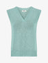 Top en maille à col V - Turquoise - 4