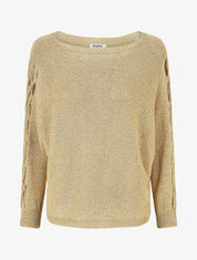 Pull en maille à manches ajourés - Or - 4