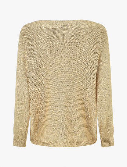 Pull en maille à manches ajourés - Or - 2