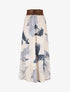 Jupe longue évasée imprimé abstrait - Bleu - 1