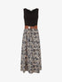 Robe bicolore imprimé floral - Noir - 1
