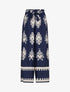 Pantalon ample à imprimé ikat - Marine - 1