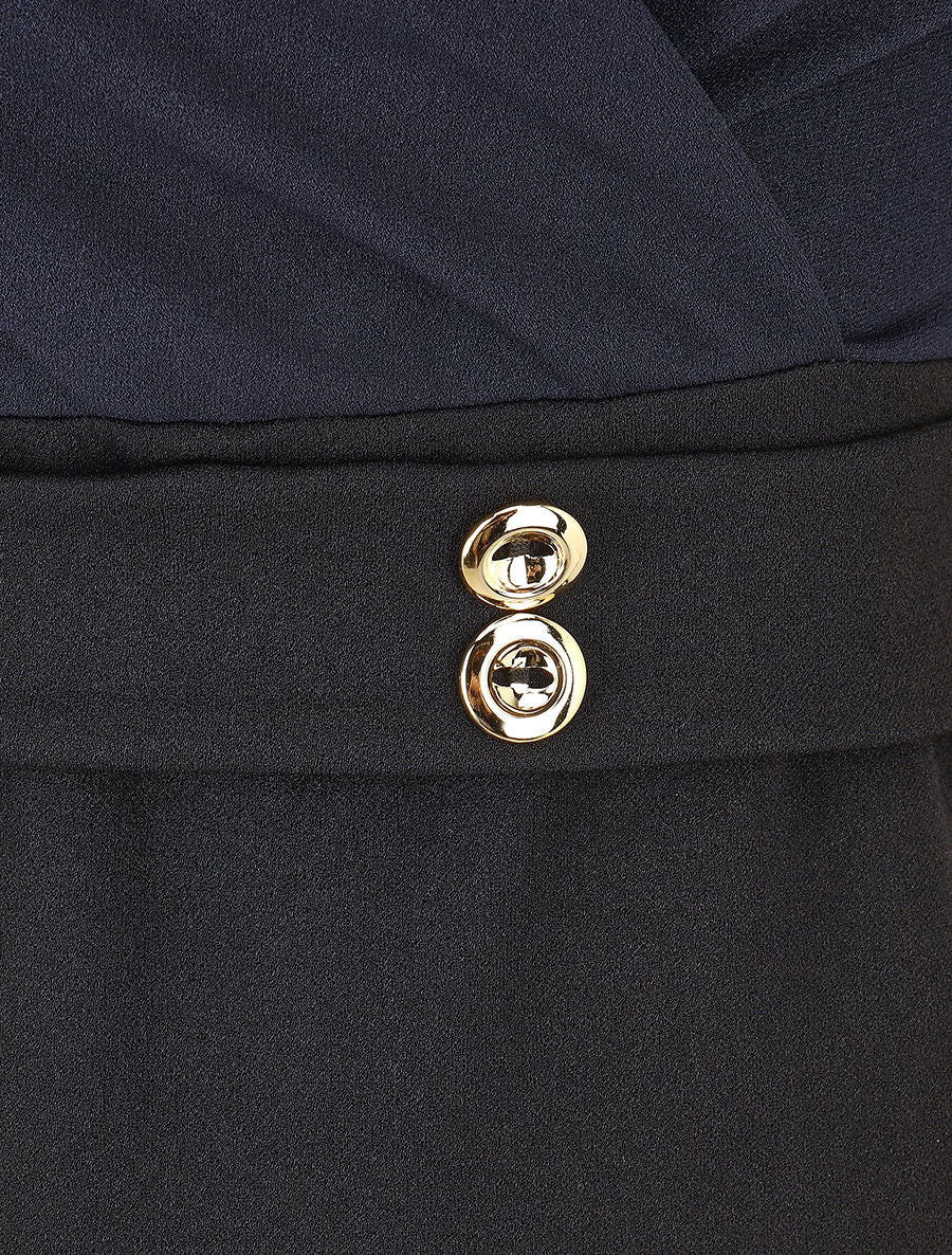 Robe fourreau à taille cintrée - Marine - 3