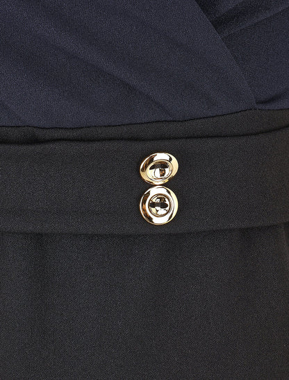 Robe fourreau à taille cintrée - Marine - 3