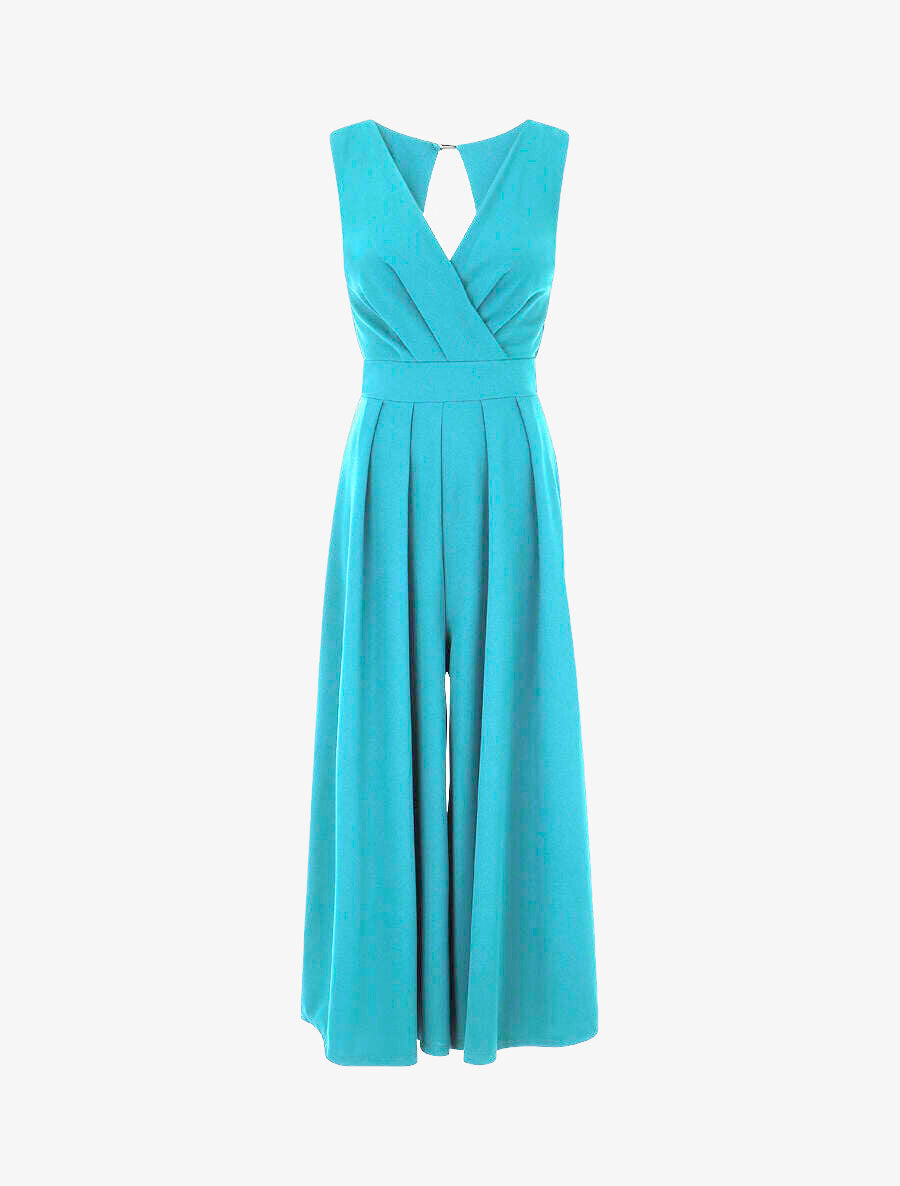 Combinaison unie dos ouvert - Turquoise - 1