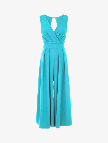 Combinaison unie dos ouvert - Turquoise - 1