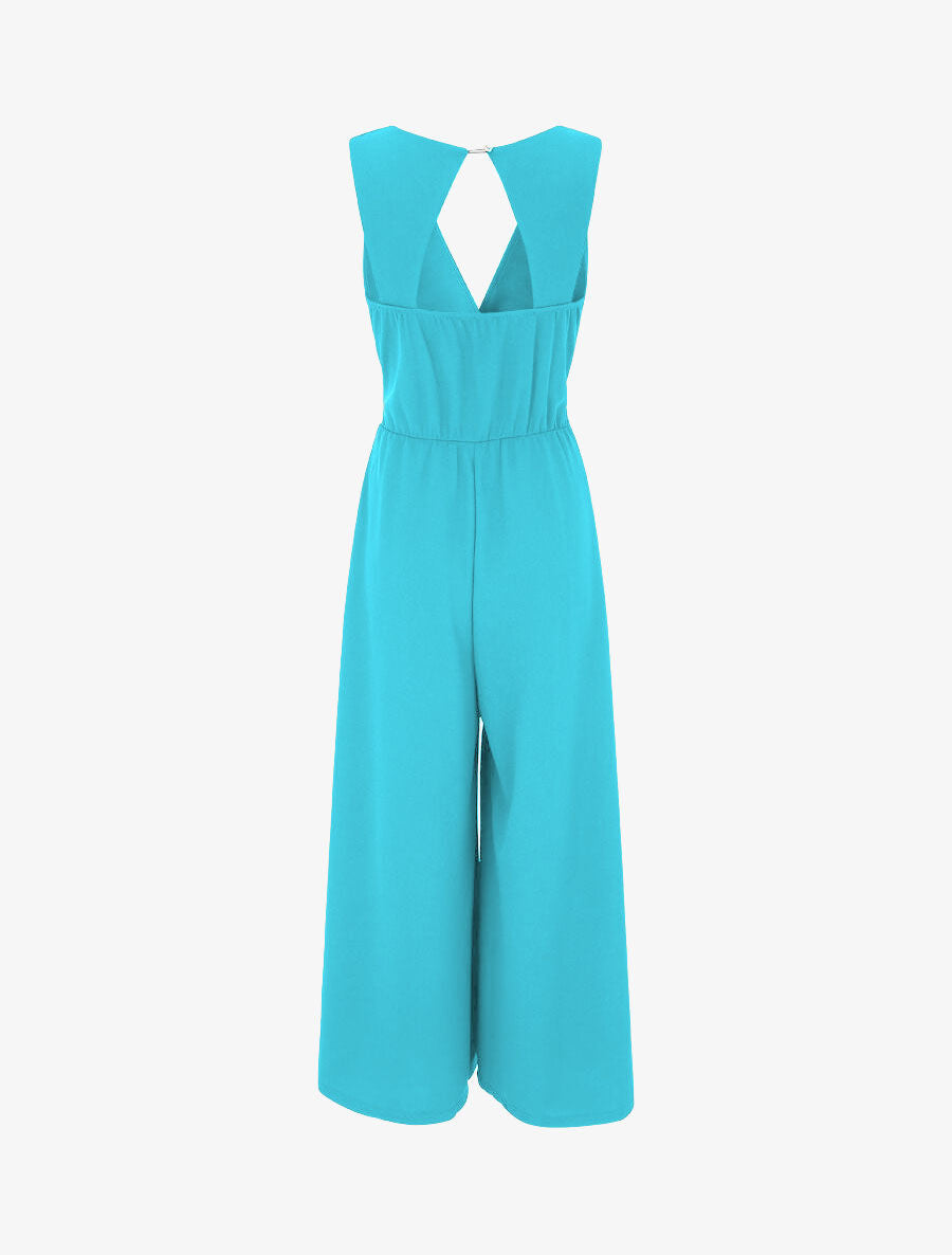 Combinaison unie dos ouvert - Turquoise - 2