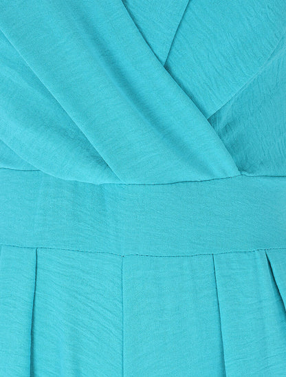 Combinaison unie dos ouvert - Turquoise - 3