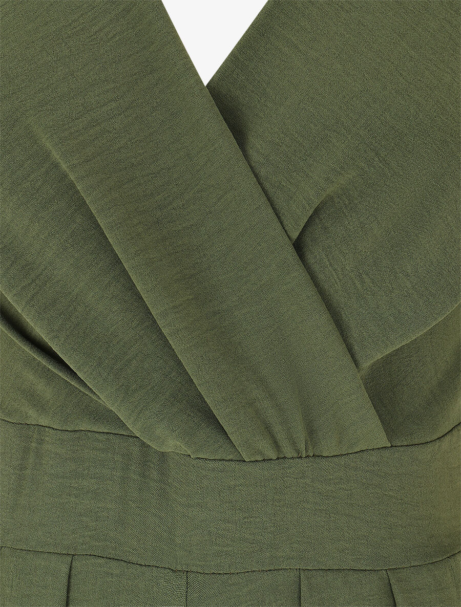 Combinaison unie dos ouvert - Kaki - 3
