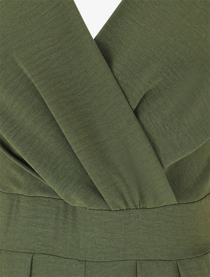 Combinaison unie dos ouvert - Kaki - 3