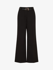 Pantalon droit taille haute ceinturée - Noir - 4