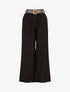 Pantalon uni à taille élastiquée - Noir - 4