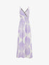 Robe longue à taille élastiquée imprimé fantaisie - Lilas - 1