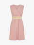Robe unie à bande élastiquée irisée - Vieux rose - 4
