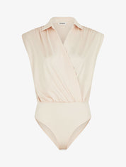 Body uni à col cache-coeur - Beige - 1