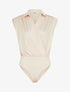 Body uni à col cache-coeur - Beige - 1