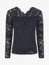 Top uni en dentelle - Marine - 1