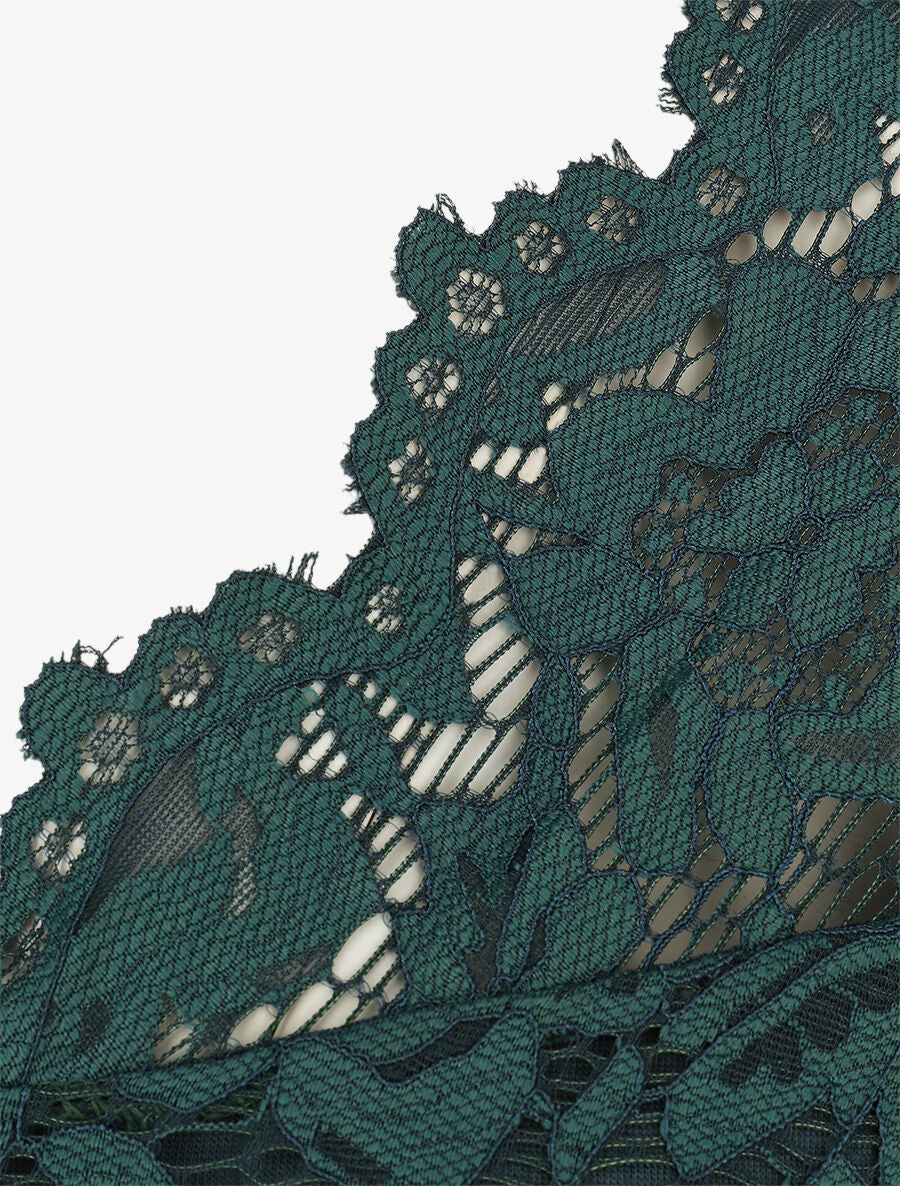 Top uni en dentelle - Vert sapin - 3