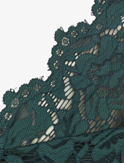 Top uni en dentelle - Vert sapin - 3