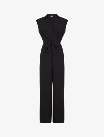 Combinaison sans manches unie coupe droite - Noir - 1