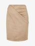Jupe courte en suédine effet drapé - Beige - 4