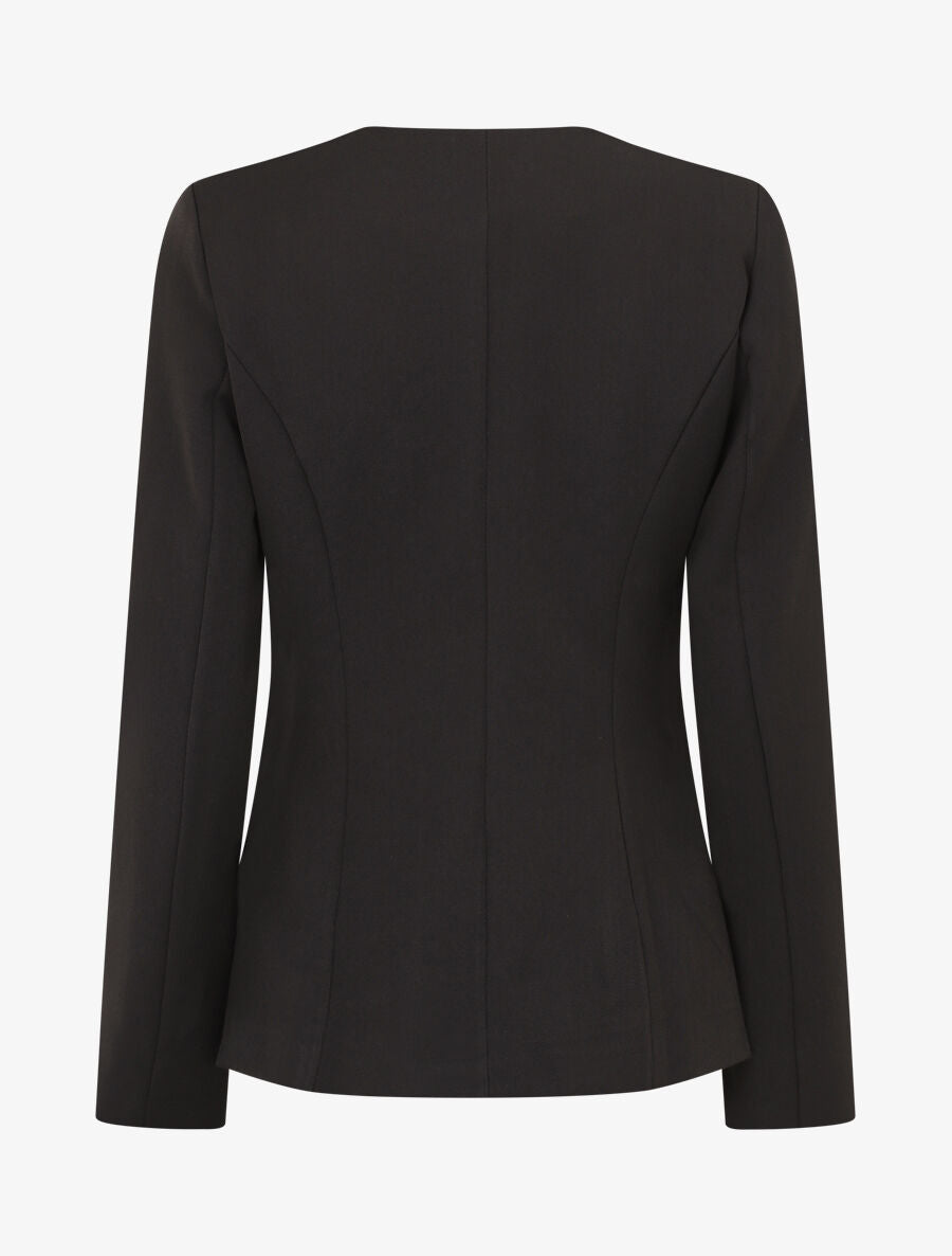 Veste unie boutonnée - Noir - 2