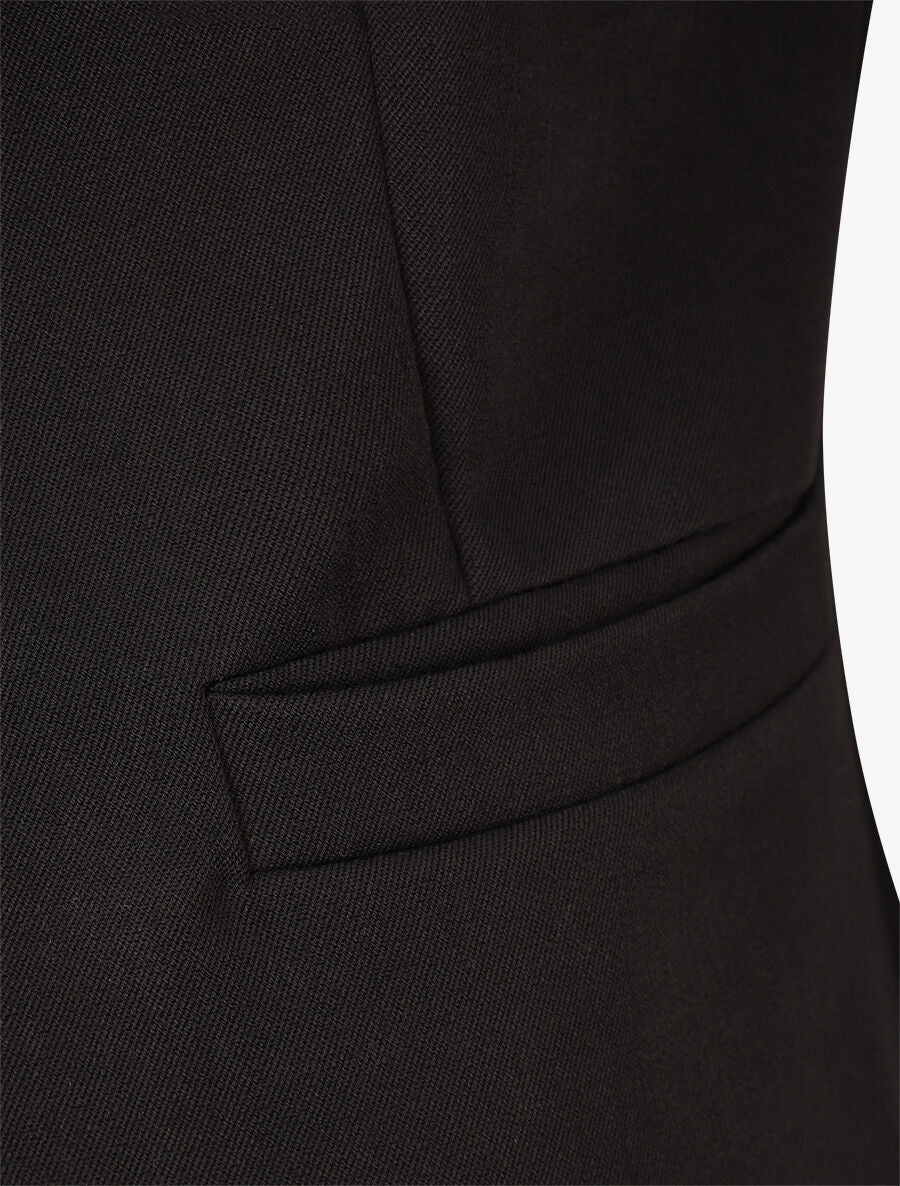Veste unie boutonnée - Noir - 3