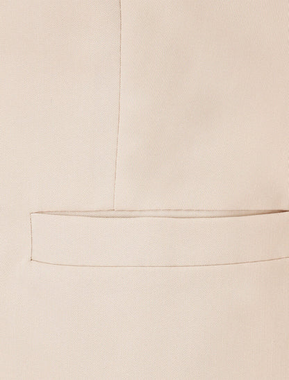 Veste unie boutonnée - Beige - 3