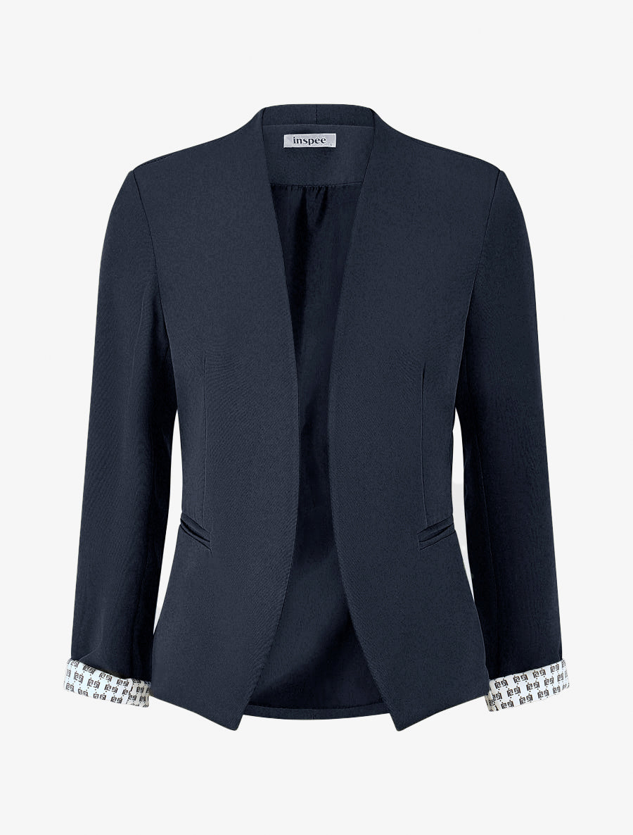 Veste droite à épaulettes - Marine - 1