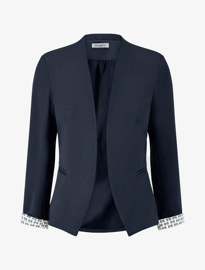 Veste droite à épaulettes - Marine - 1