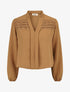 Blouse à détail crochet - Camel - 1