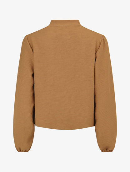 Blouse à détail crochet - Camel - 2