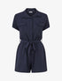Combishort élastiqué uni - Marine - 1