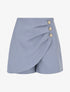 Short uni à boutons décoratifs - Bleu - 1