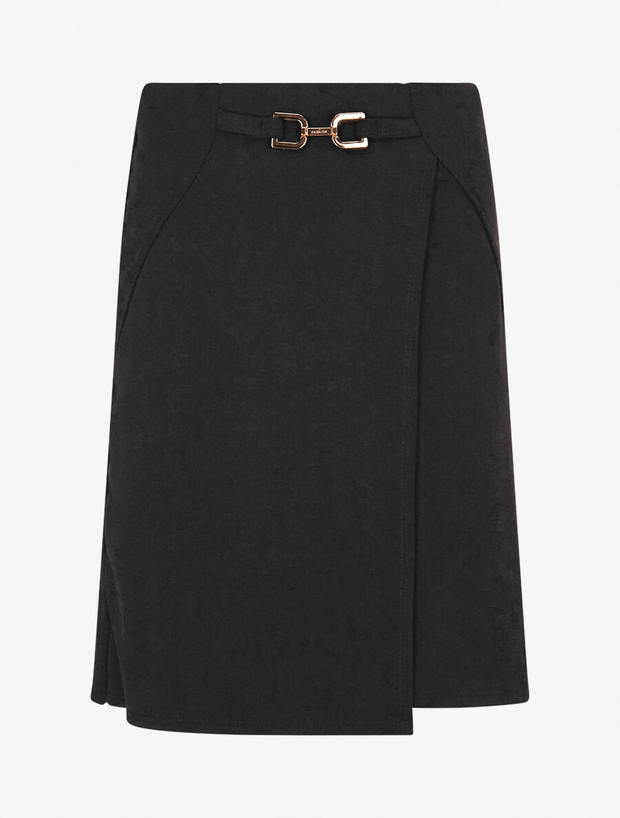 Jupe courte portefeuille - Noir - 1