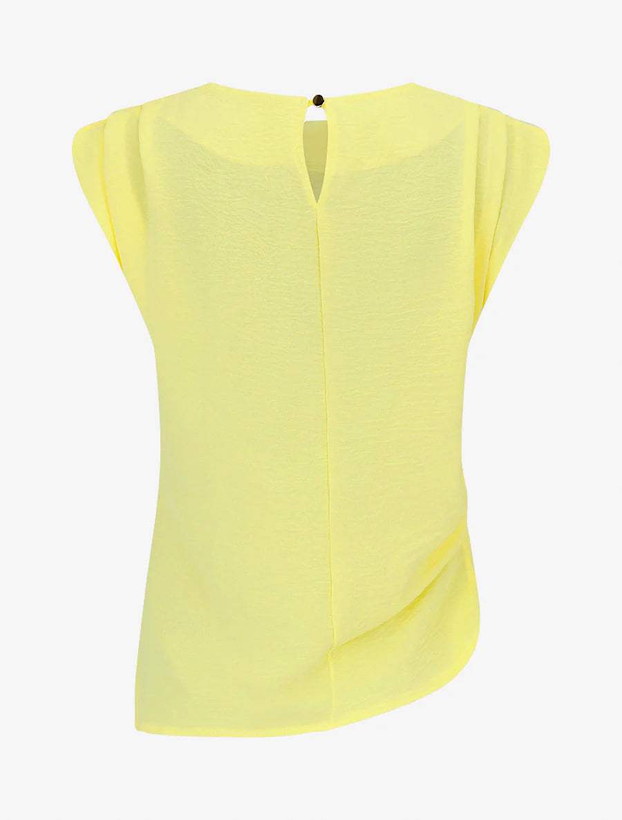 Top asymétrique effet drapé - Jaune